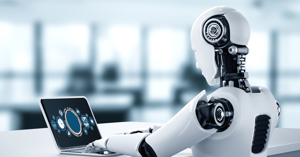 Robot on laptop