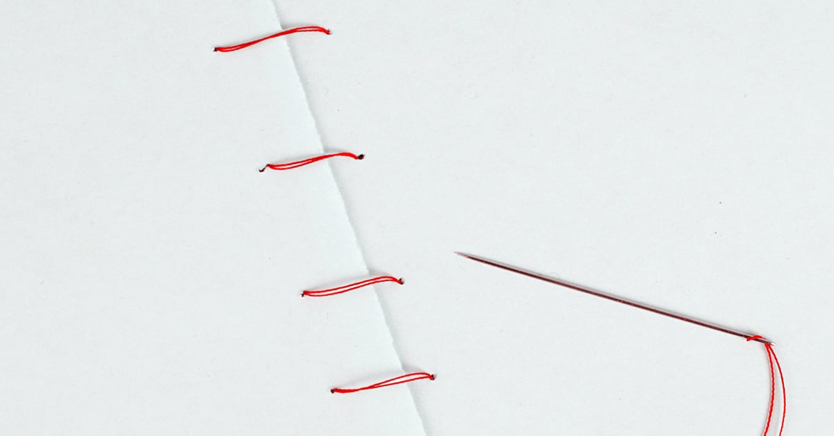 paper stitched together