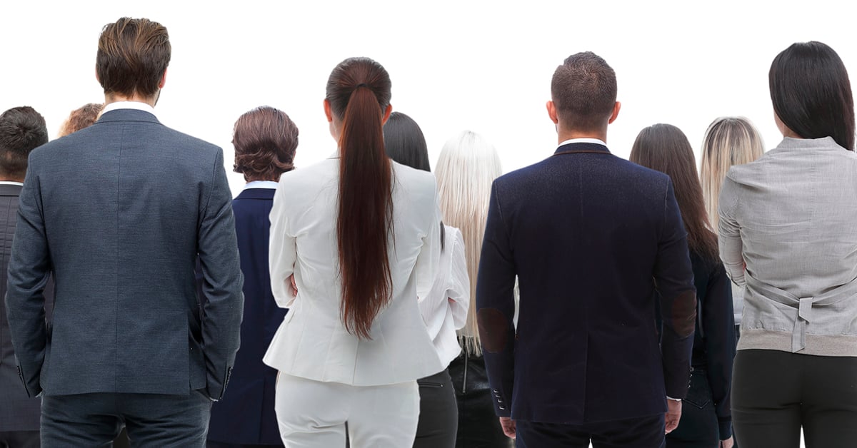 Rear view of group of business people