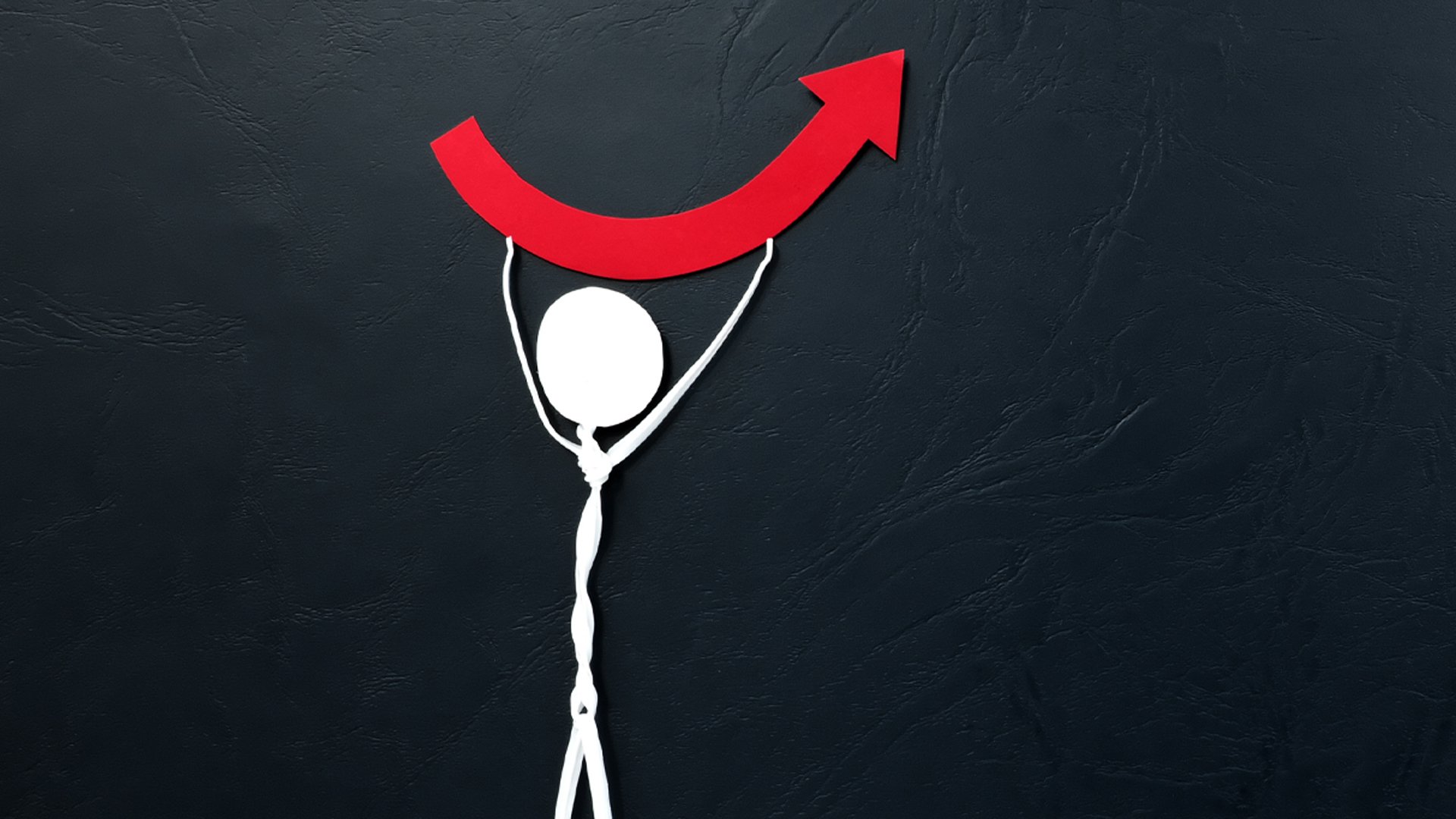 Stick figure holding up arrow