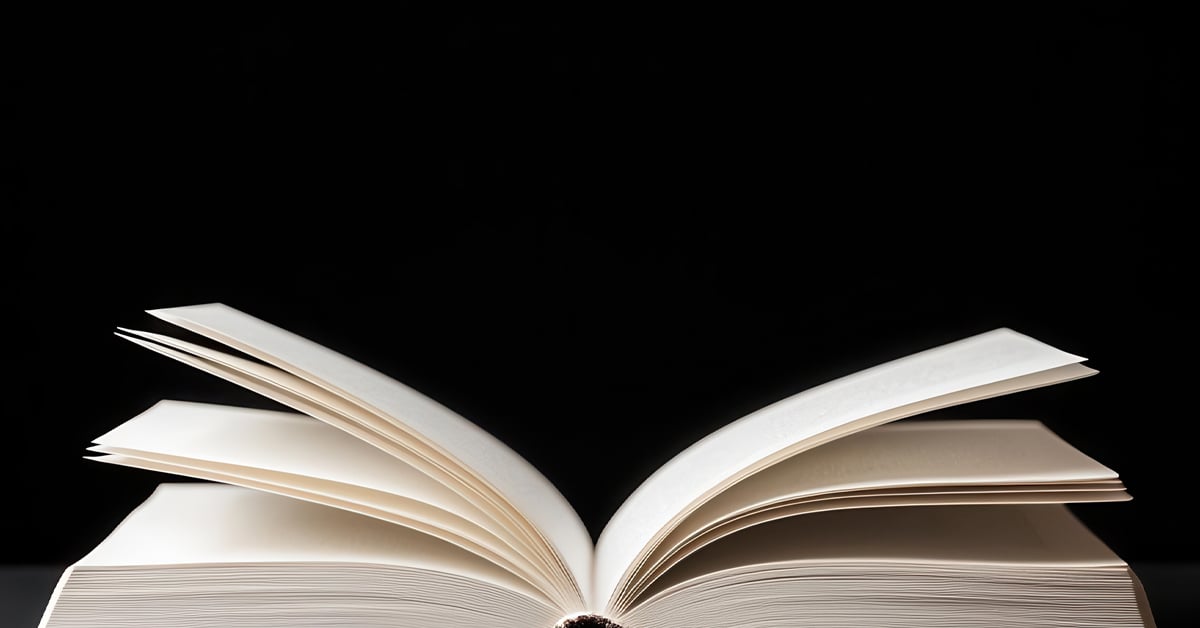 open book on black background