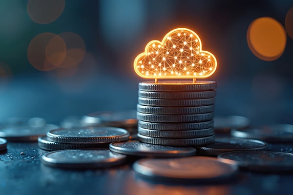 Stacked coins with glowing cloud symbol_1470689812_600x400