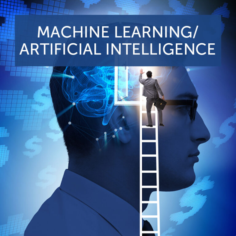 Title art man on ladder going into head: machine learning/artificial intelligence